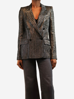 Silver lurex blazer - size UK 8