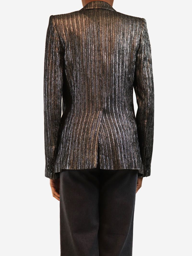 Silver lurex blazer - size UK 8