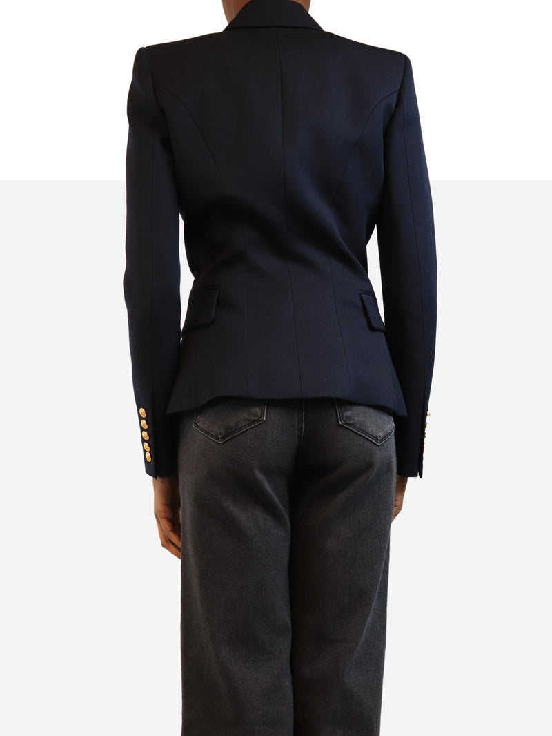 Navy double-breasted blazer - size UK 8