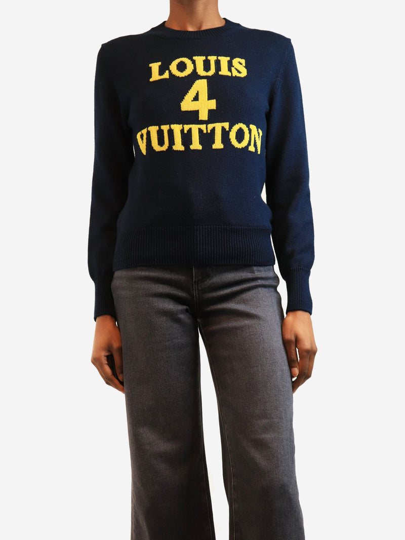 Navy graphic logo jumper - size S Knitwear Louis Vuitton 