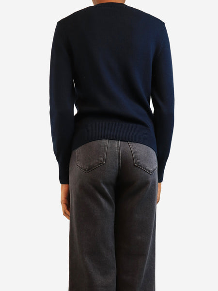 Navy graphic logo jumper - size S alternate image