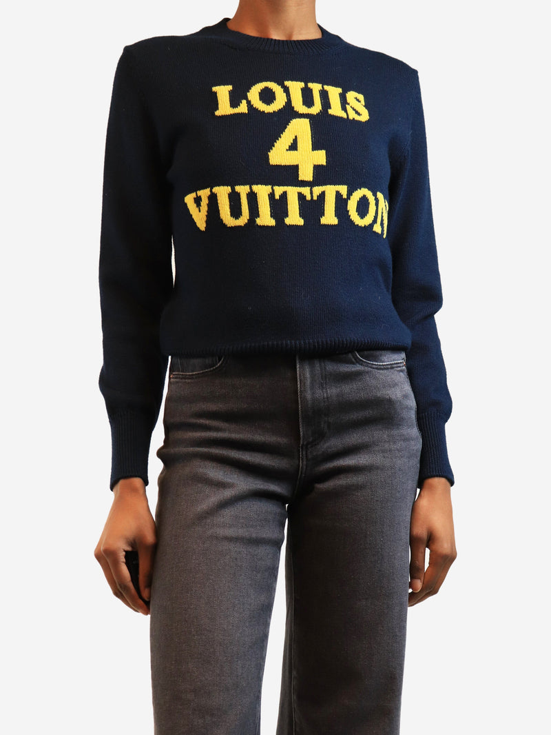 Navy graphic logo jumper - size S Knitwear Louis Vuitton 