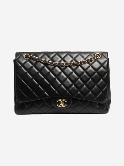 Black 2010 maxi lambskin quilted Classic Double Flap bag Shoulder bags Chanel 
