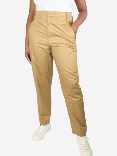 Tan satin cotton trousers - size UK 12 Trousers Isabel Marant 
