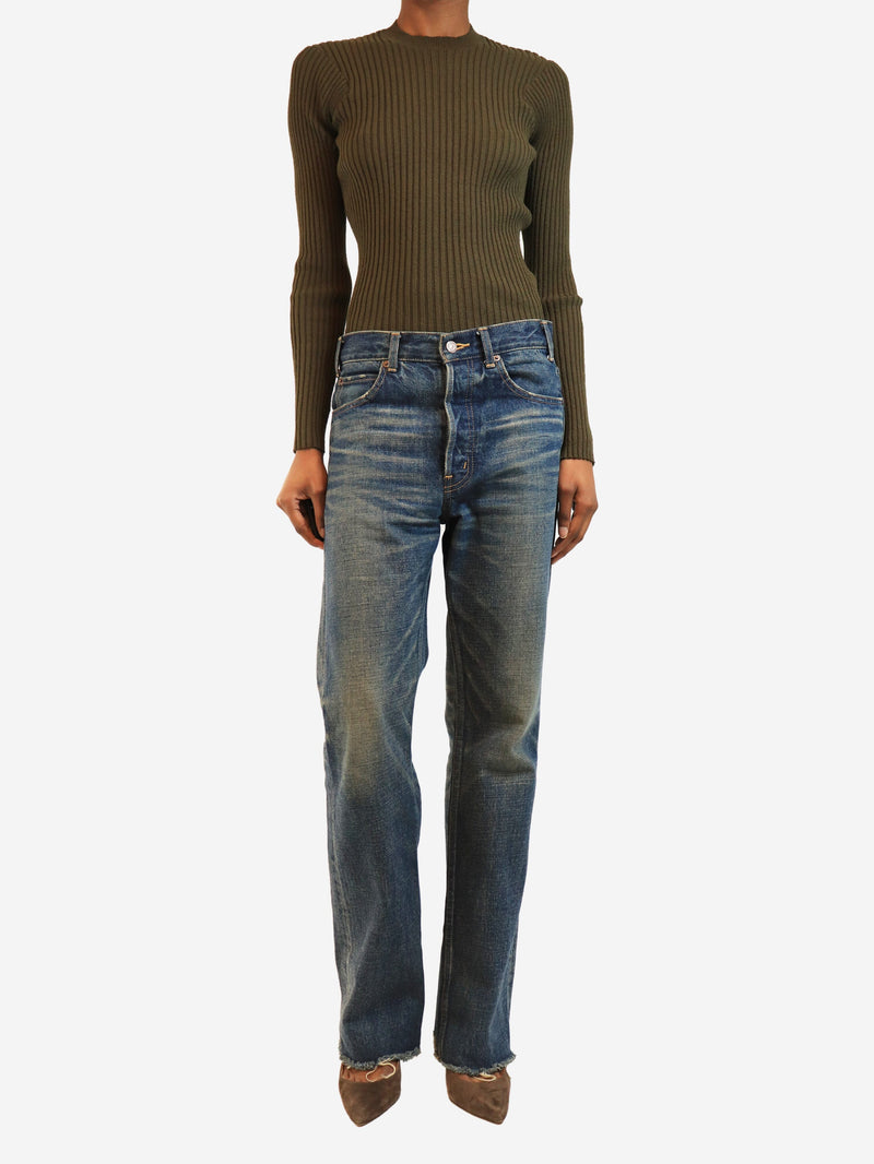 Blue straight-leg jeans - size UK 8 Trousers Versace 