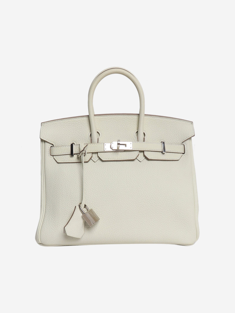 White Birkin 25 Togo palladium-hardware handbag Top Handle Bags Hermes 