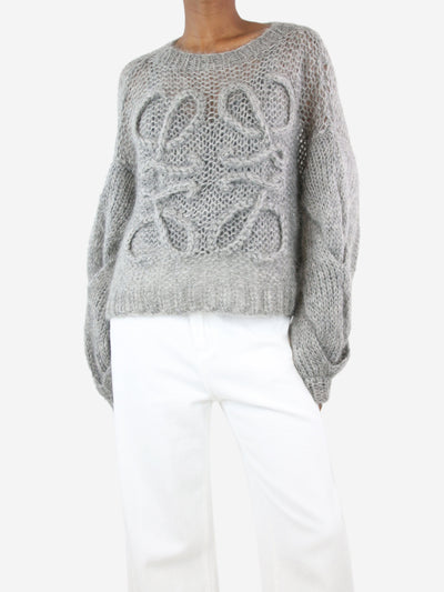 Grey mohair logo jumper - size XS Knitwear Loewe 
