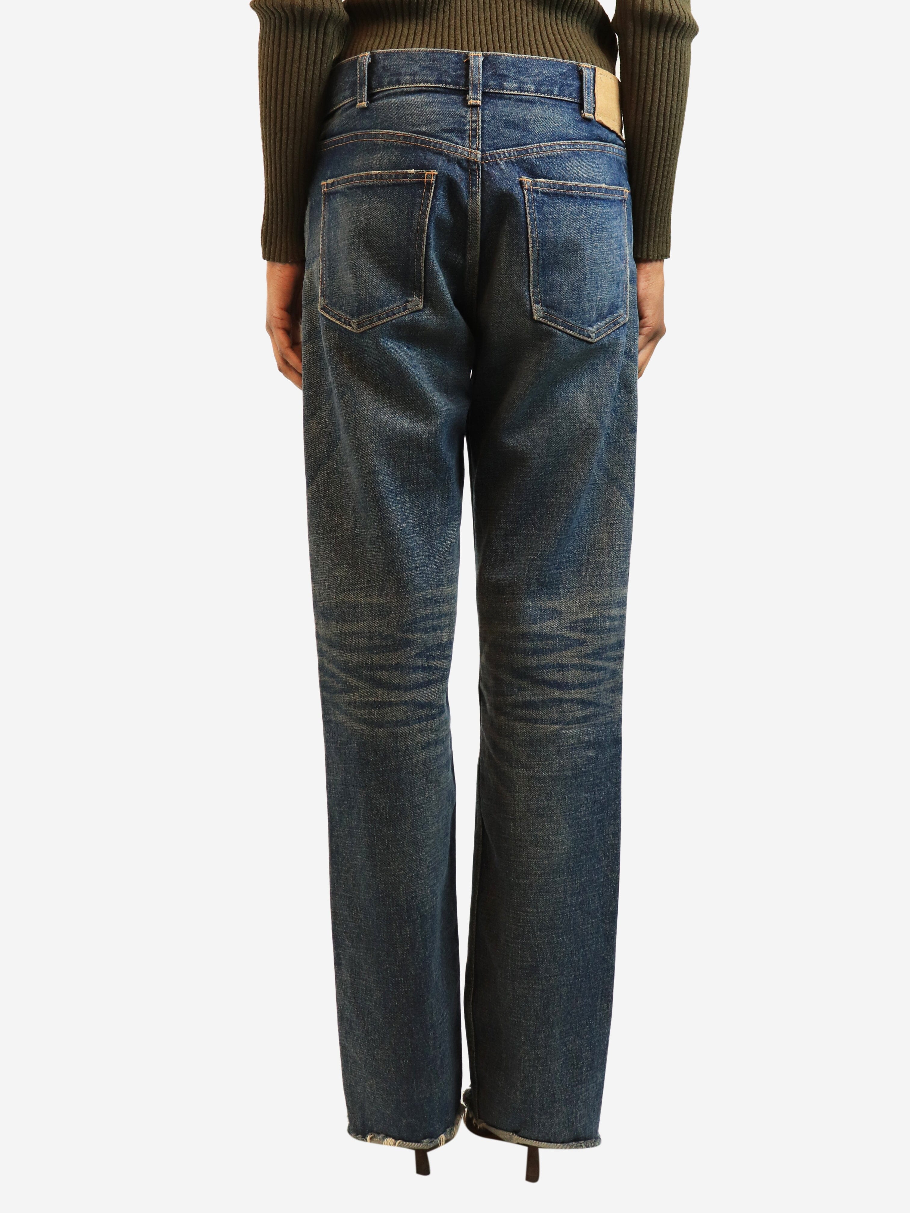 Blue straight-leg jeans - size UK 8 Trousers Versace 