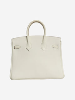 White Birkin 25 Togo palladium-hardware handbag Top Handle Bags Hermes 