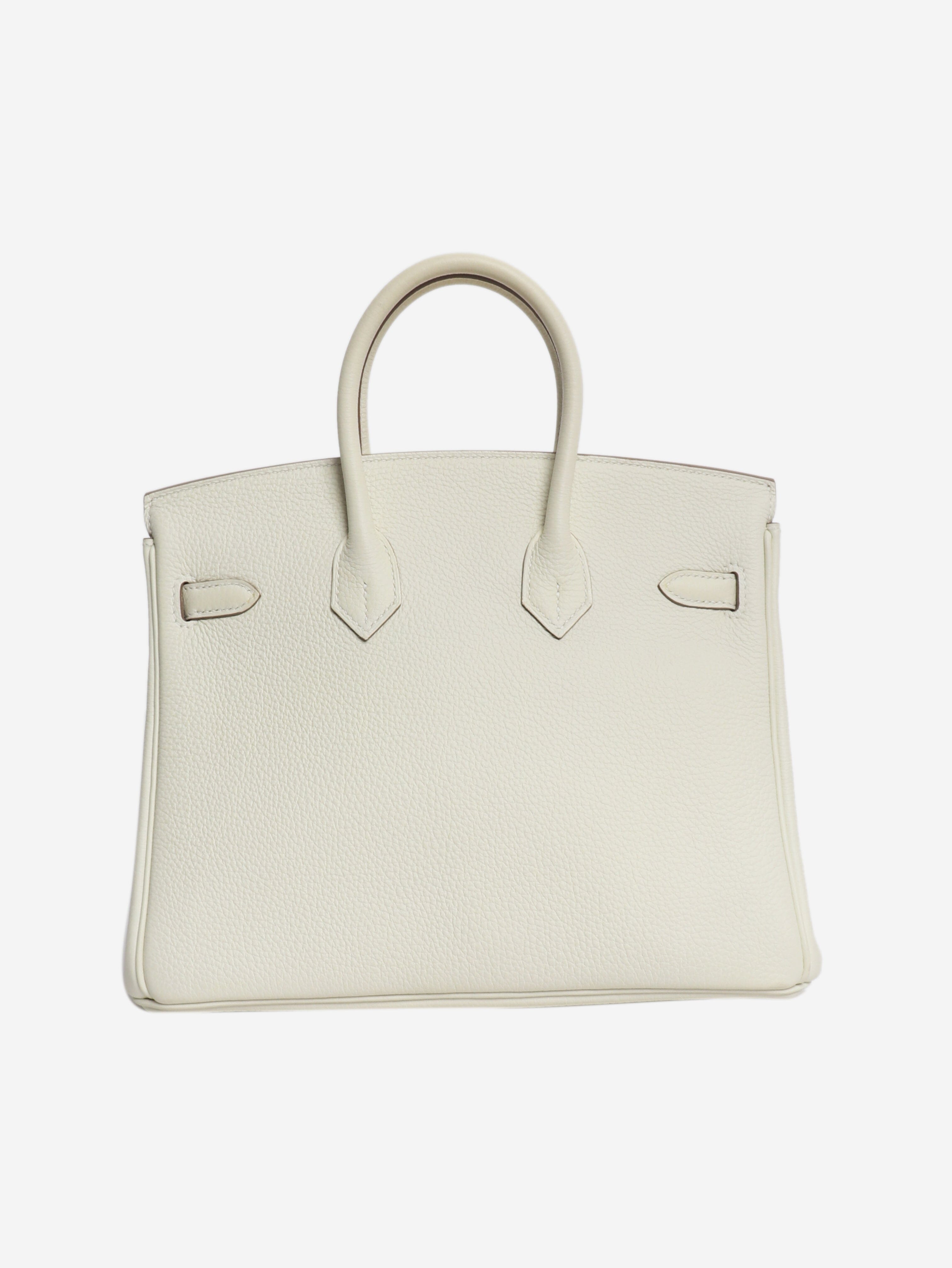 White Birkin 25 Togo palladium-hardware handbag Top Handle Bags Hermes 