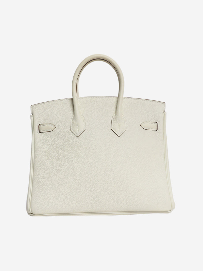 White Birkin 25 Togo palladium-hardware handbag Top Handle Bags Hermes 