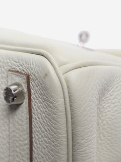 White Birkin 25 Togo palladium-hardware handbag Top Handle Bags Hermes 