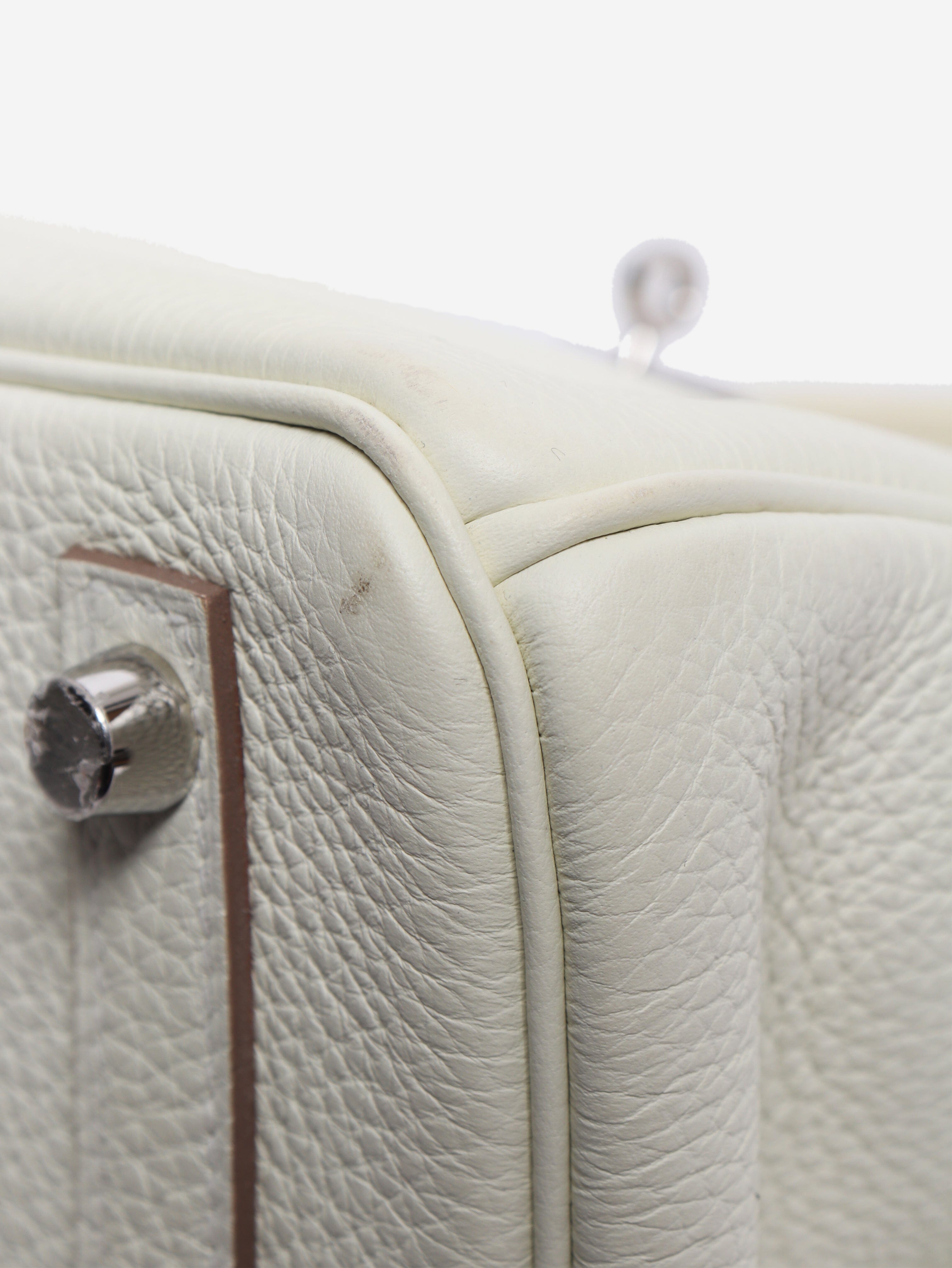 White Birkin 25 Togo palladium-hardware handbag Top Handle Bags Hermes 
