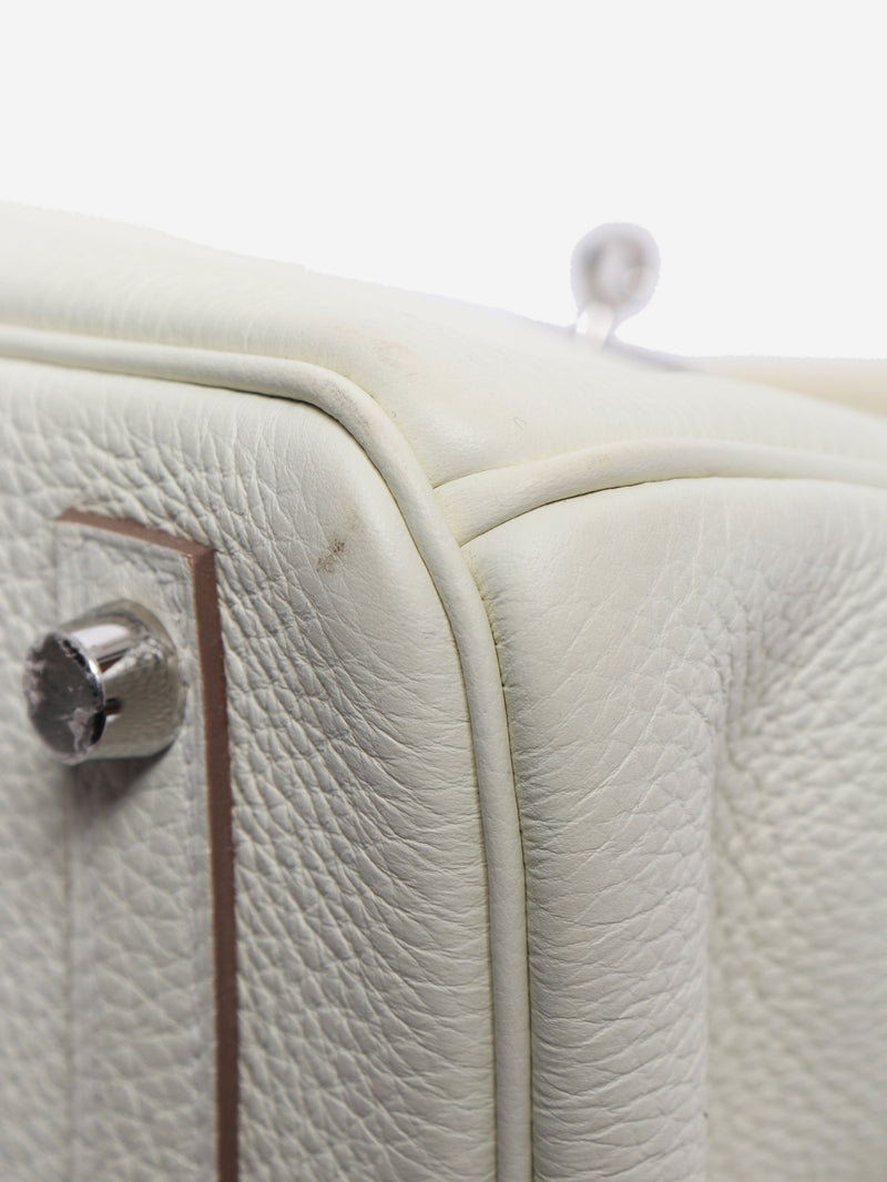 White Birkin 25 Togo palladium-hardware handbag Top Handle Bags Hermes 