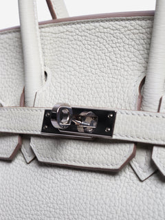 White Birkin 25 Togo palladium-hardware handbag Top Handle Bags Hermes 