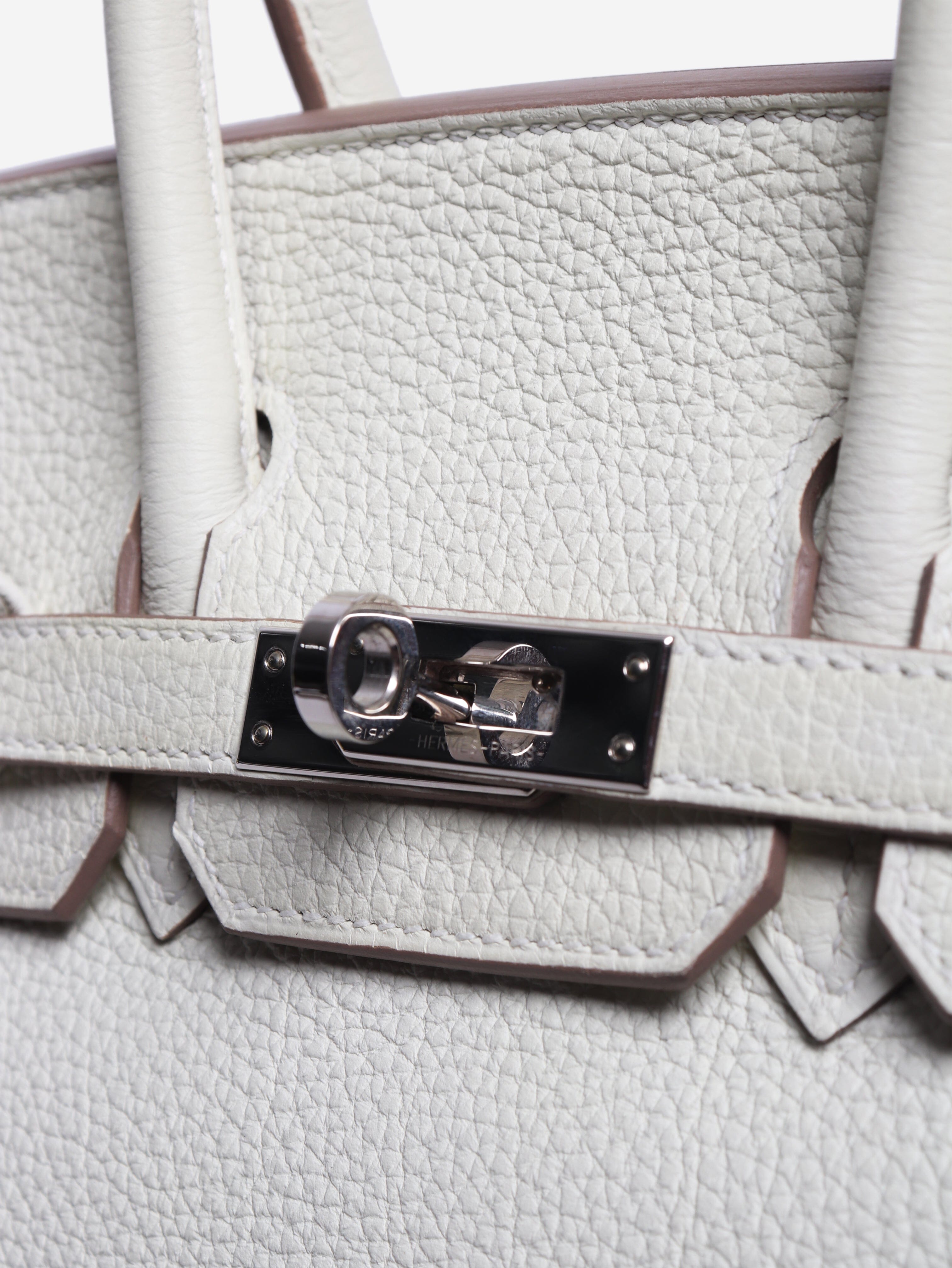 White Birkin 25 Togo palladium-hardware handbag Top Handle Bags Hermes 