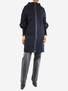 Marni Navy short sleeved wool coat - size UK 6