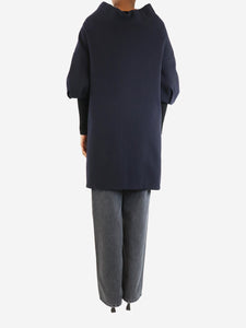 Marni Navy short sleeved wool coat - size UK 6