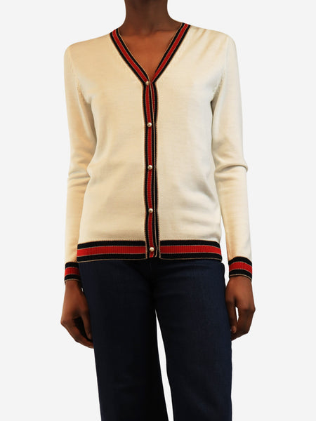 Cream wool cardigan - size S product image