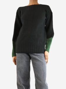 Chinti & Parker Black two-tone cashmere jumper - size XS