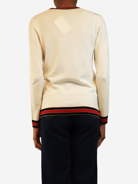 Cream wool cardigan - size S alternate image