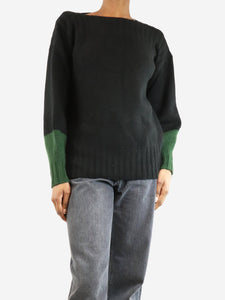 Chinti & Parker Black two-tone cashmere jumper - size XS