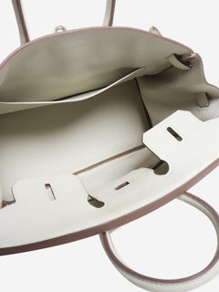 White Birkin 25 Togo palladium-hardware handbag Top Handle Bags Hermes 