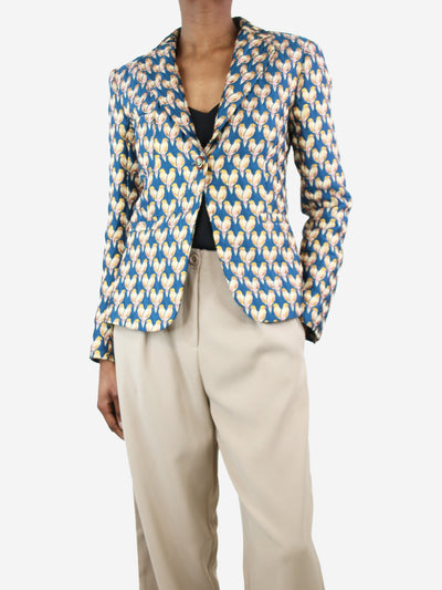 Blue bird jacquard blazer - size UK 6 Coats & Jackets Gucci 
