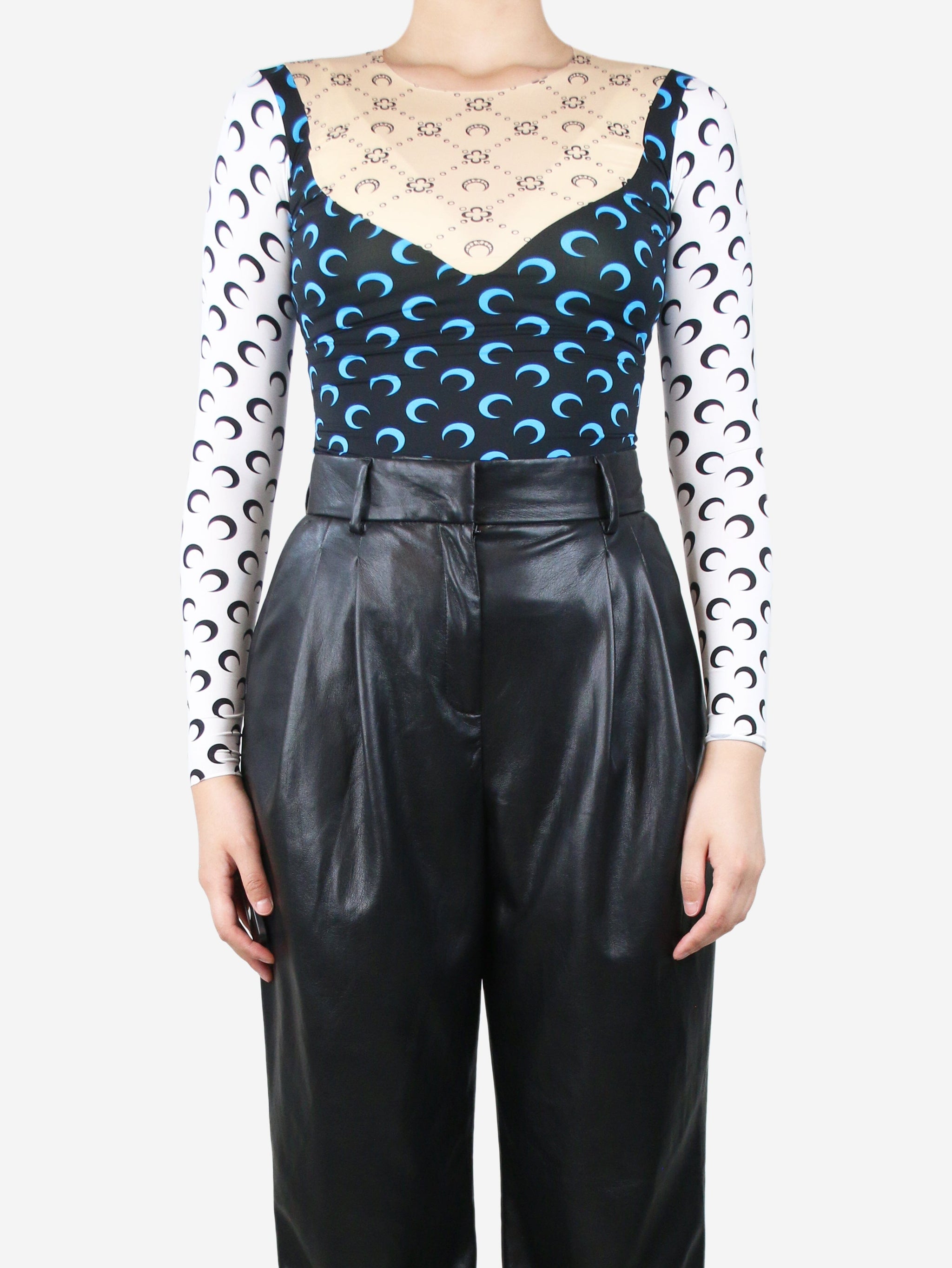 Marine Serre ムーン プリント ストレッチジャージートップス