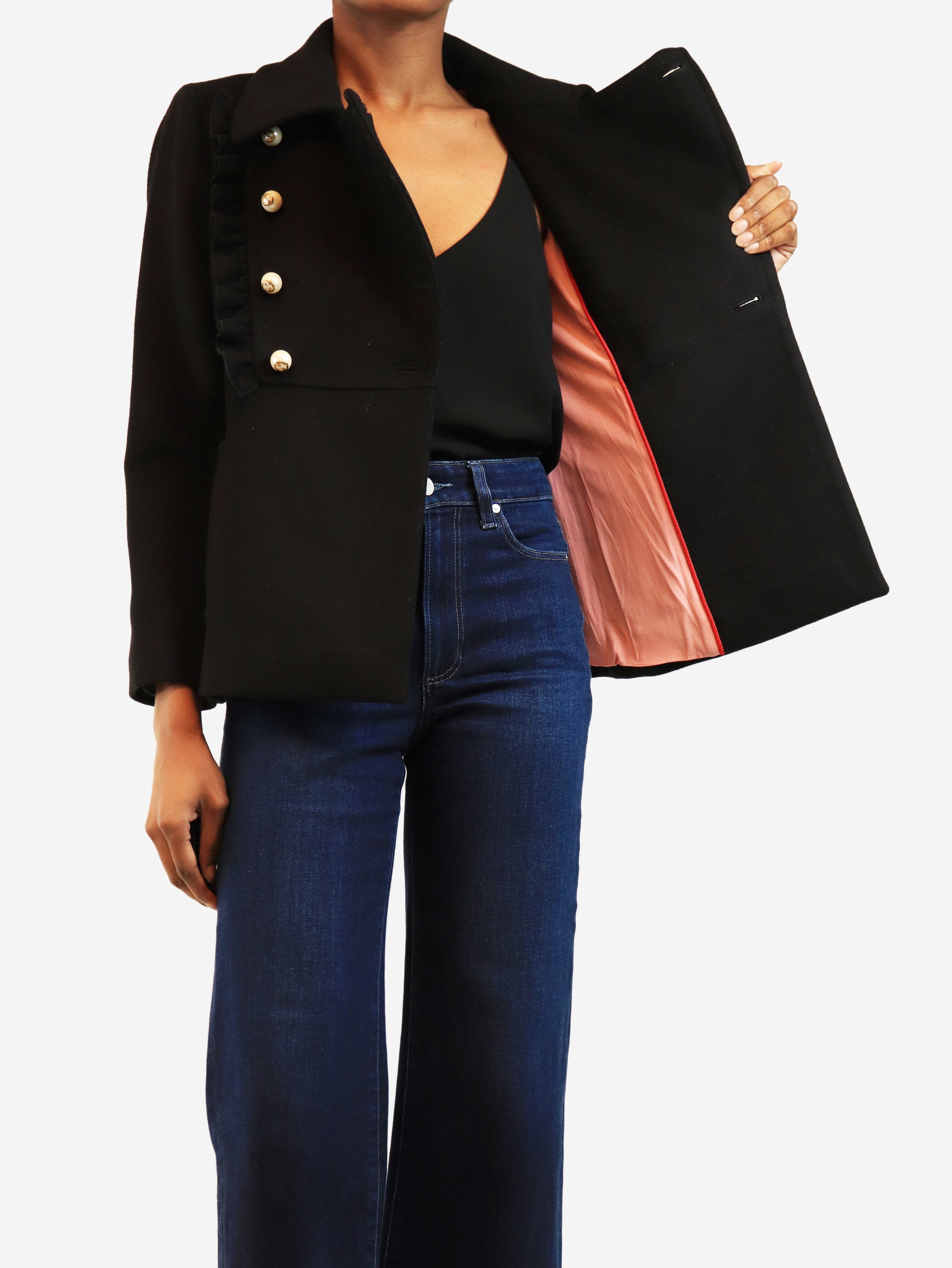 Black wool peacoat - size UK 6 Coats & Jackets Gucci 