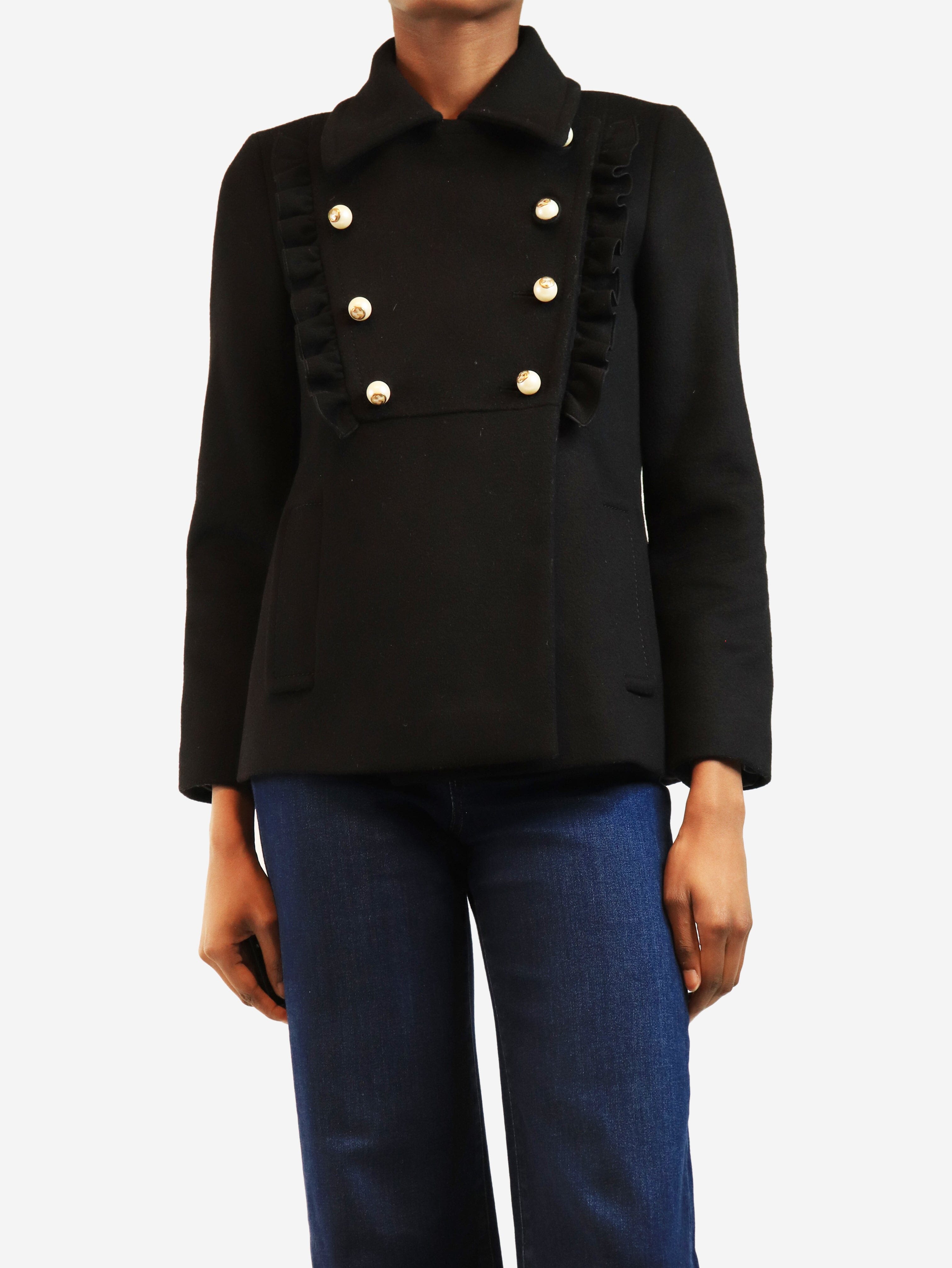 Black wool peacoat - size UK 6 Coats & Jackets Gucci 