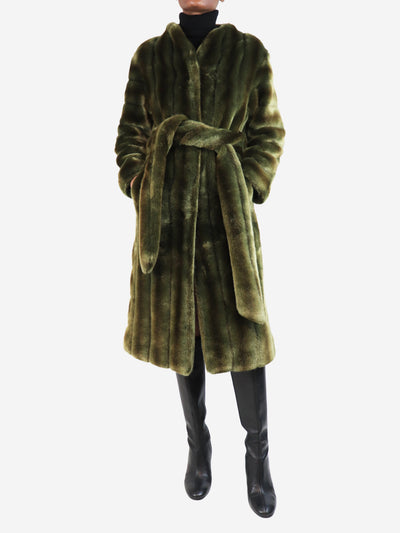 Green fur coat with belt - size XS Coats & Jackets Marei 