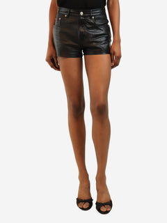 Black leather shorts - size UK 6 Shorts Saint Laurent 