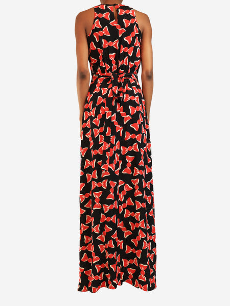Black and red sleeveless candy printed maxi dress - size UK 8 alternate image