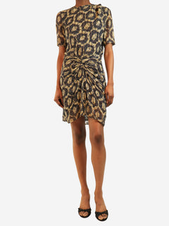 Multi circle printed mini dress - size UK 8