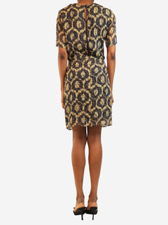 Multi circle printed mini dress - size UK 8