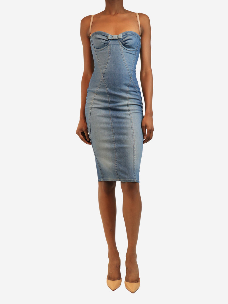 Blue Y2K-inspired denim mini dress - size UK 8 Dresses Dolce & Gabbana 