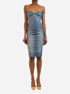 Blue Y2K-inspired denim mini dress - size UK 8 Dresses Dolce & Gabbana 