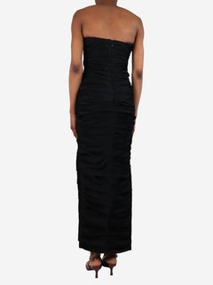 Black strapless ruched midi dress - size UK 6 Dresses Khaite 