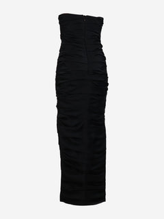 Black strapless ruched midi dress - size UK 6 Dresses Khaite 