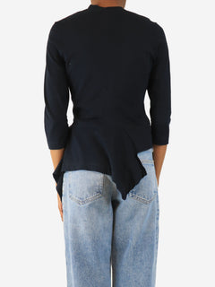 Navy asymmetrical button-up top - size M Tops Morgane Le Fay 