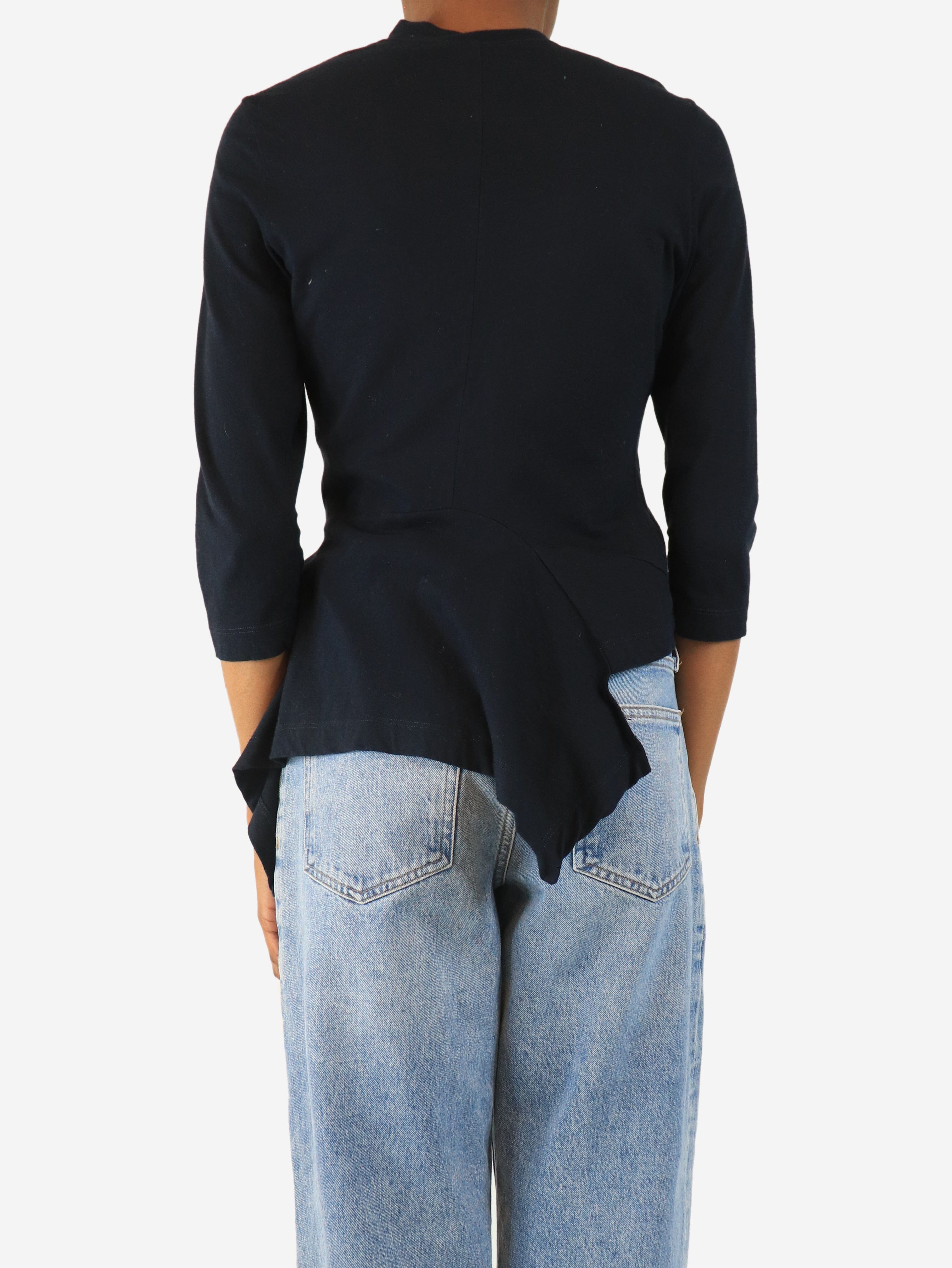 Navy asymmetrical button-up top - size M Tops Morgane Le Fay 