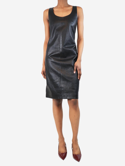 Black leather mini dress - size UK 6 Dresses Bottega Veneta 