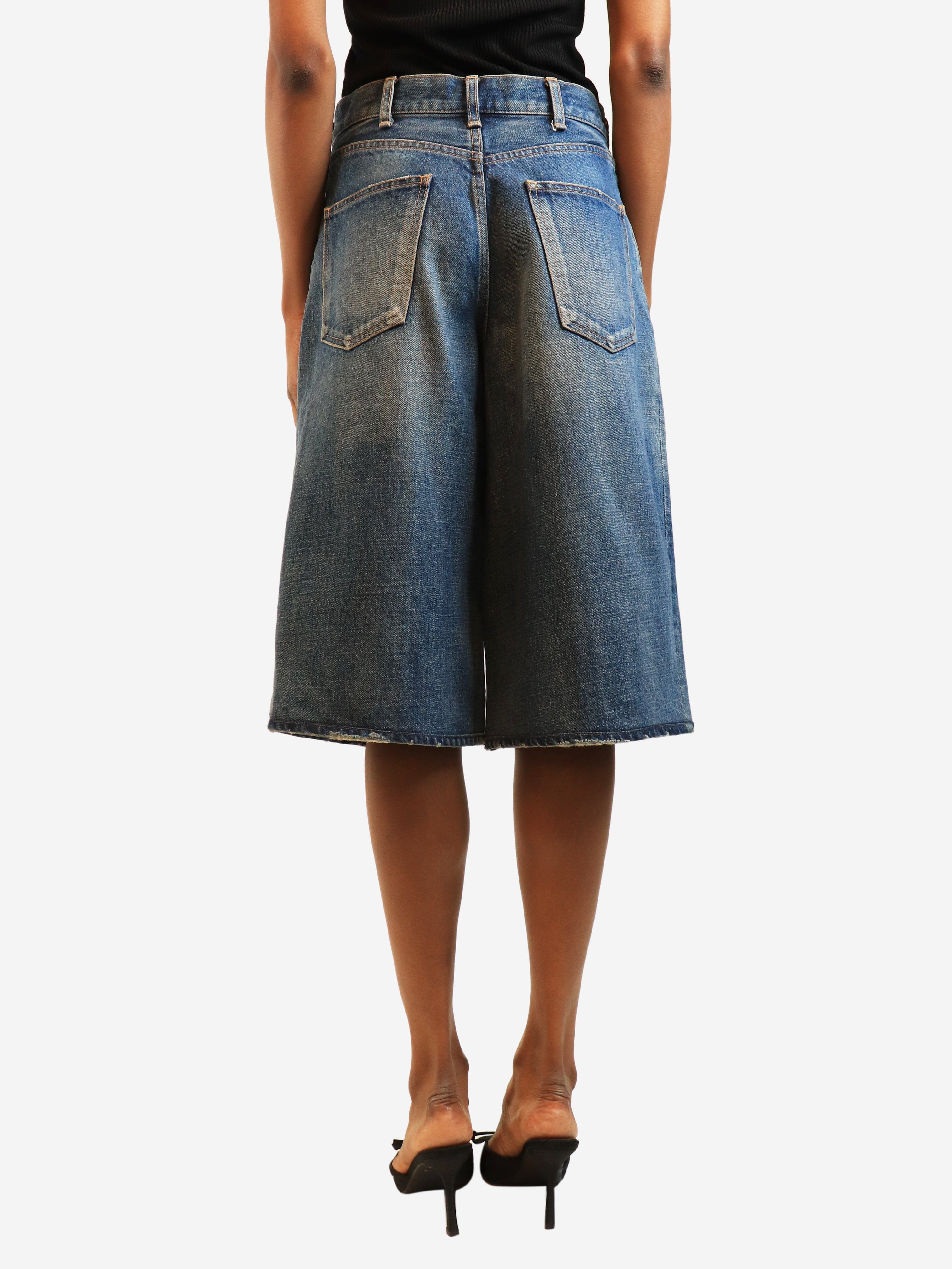 Blue Triomphe denim shorts - size UK 8 Denim Celine 