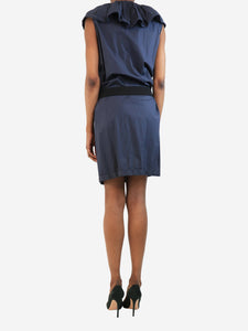 Lanvin Slate grey ruffled dress - size UK 10