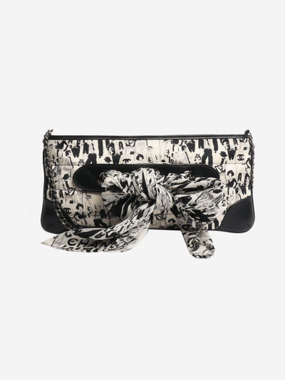 Black and white 2003 Mademoiselle choco bar quilted scarf bag Shoulder bags Chanel 