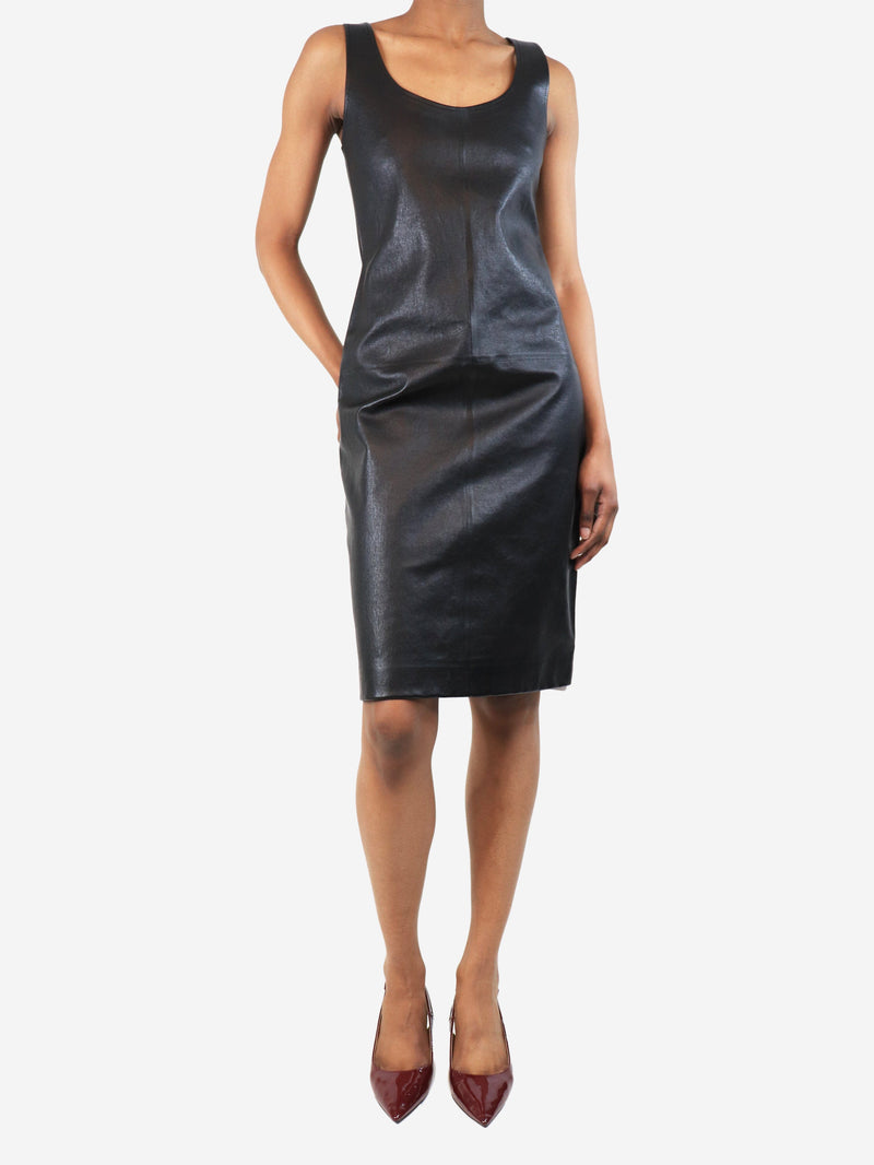 Black leather mini dress - size UK 6 Dresses Bottega Veneta 