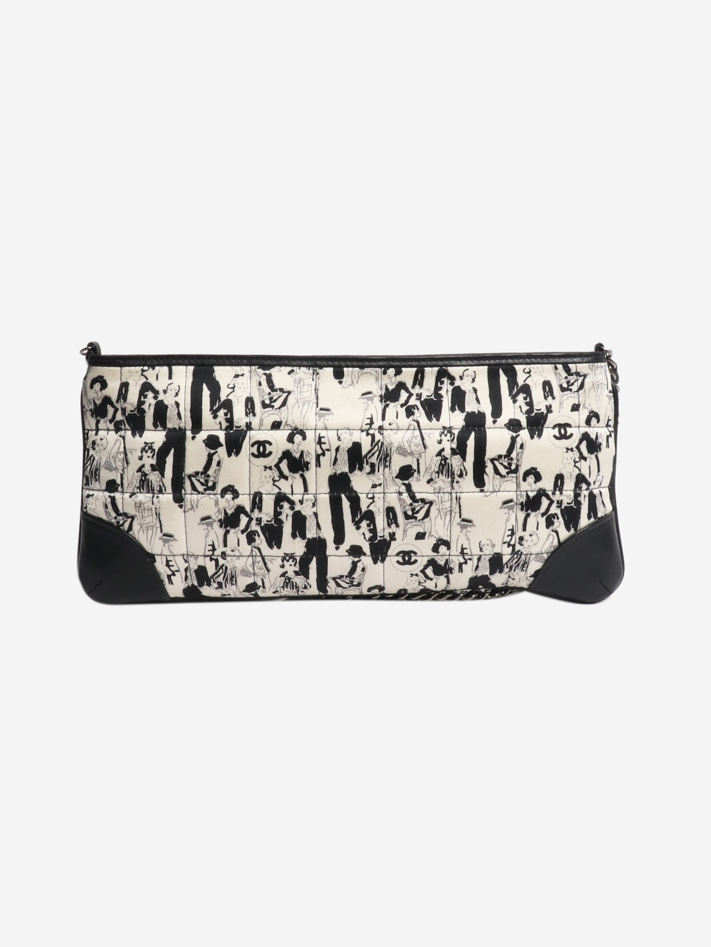 Black and white 2003 Mademoiselle choco bar quilted scarf bag Shoulder bags Chanel 