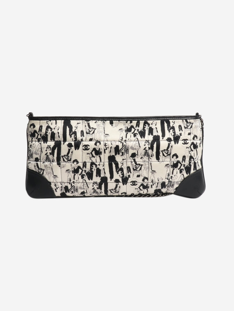 Black and white 2003 Mademoiselle choco bar quilted scarf bag Shoulder bags Chanel 