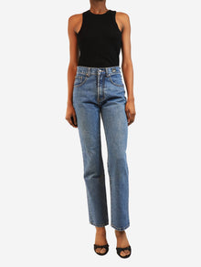 Blue raw-hem jeans - size UK 8 Denim Celine 